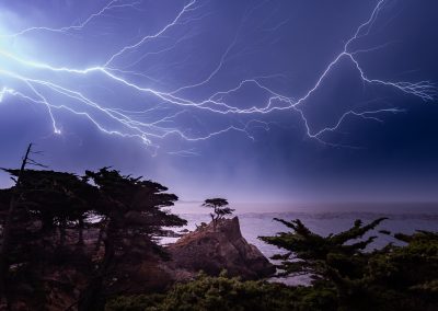Lighting Storm Over the Lone Cypress in Pebble Beach